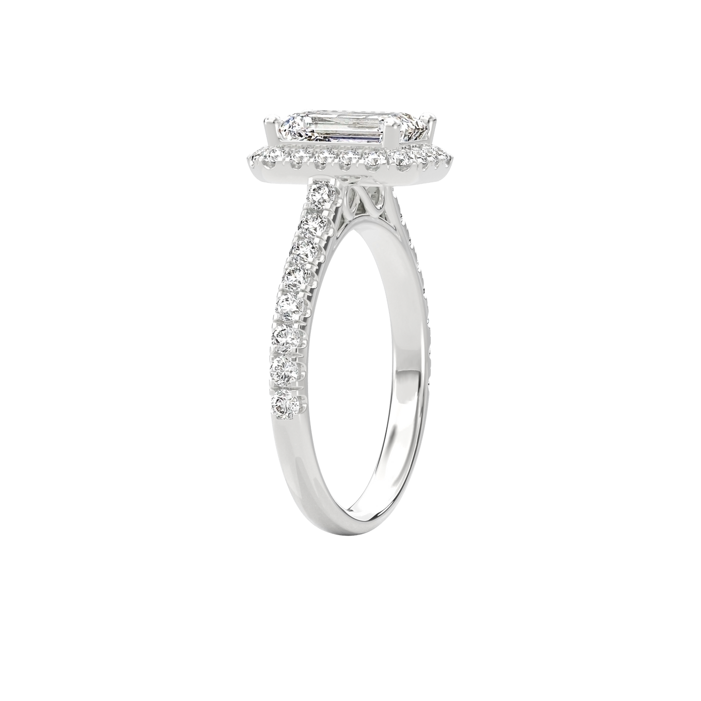 Elara Infinity Engagement Ring Emerald•White Gold