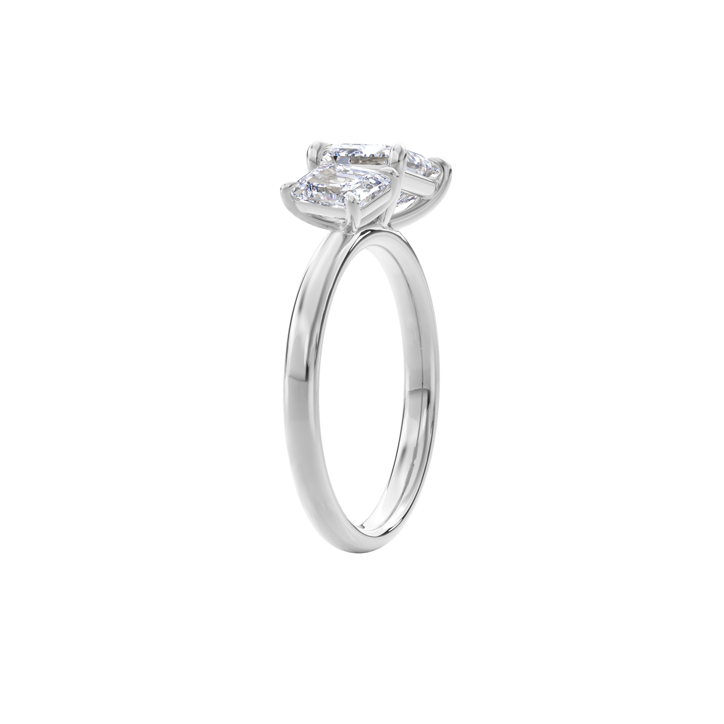 Callisto Two Stones Engagement Ring Emerald•White Gold