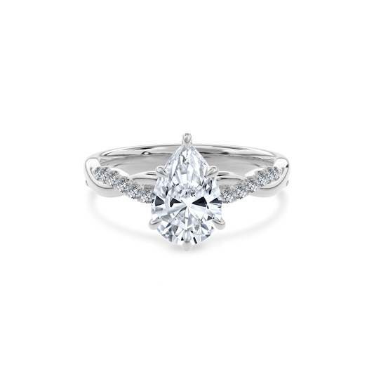 Rhea Twisted Pave Engagement Ring Pear•White Gold