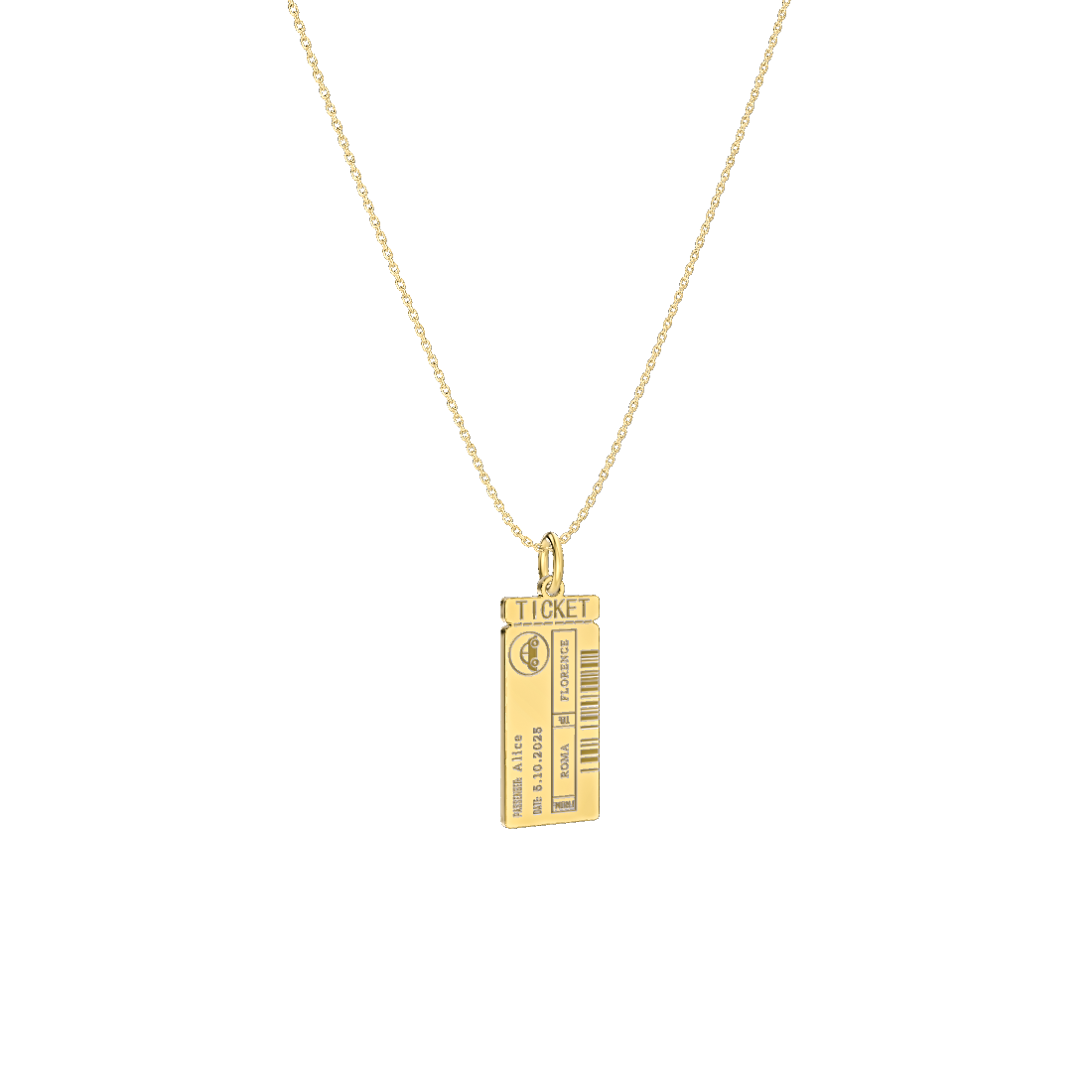 Classic Woman Boarding Ticket Necklace SN003W