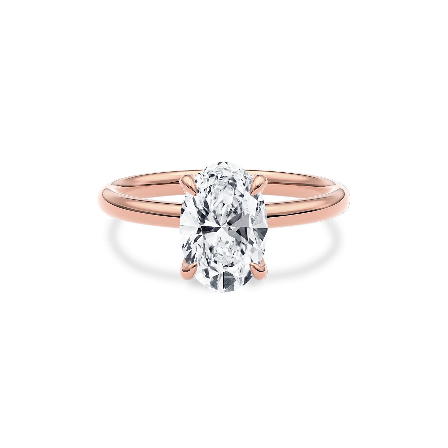 Dia Solitaire Engagement Ring Oval•Rose Gold