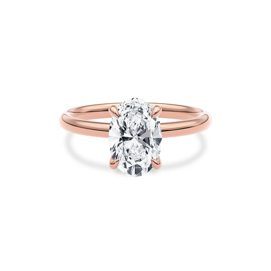 Dia Solitaire Engagement Ring Oval•Rose Gold