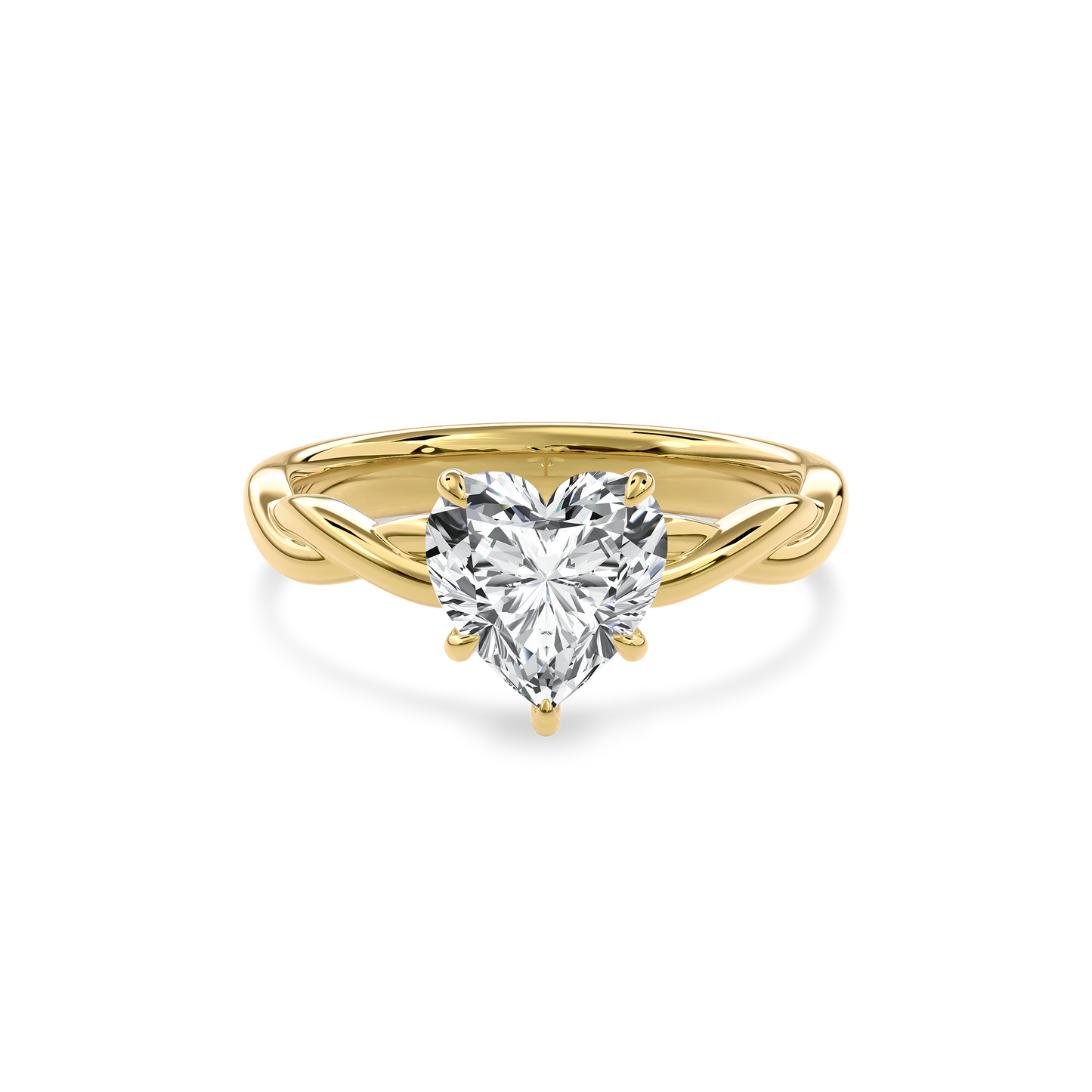 Rhea Twisted Engagement Ring Heart•Yellow Gold