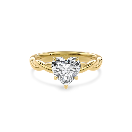 Rhea Twisted Engagement Ring Heart•Yellow Gold