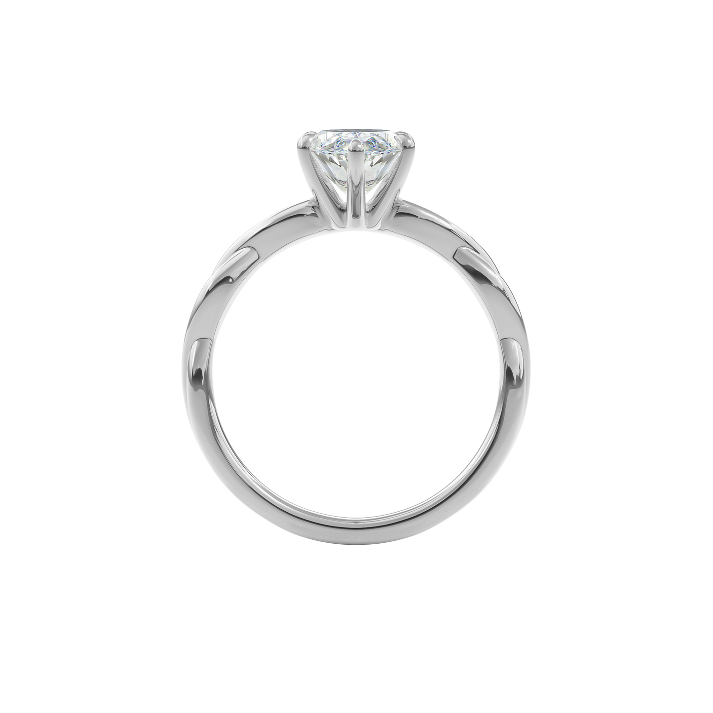 Rhea Twisted Engagement Ring Marquise•White Gold