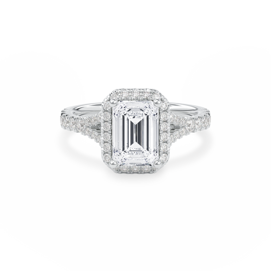Elara Vintage Inspired Engagement Ring Emerald•White Gold