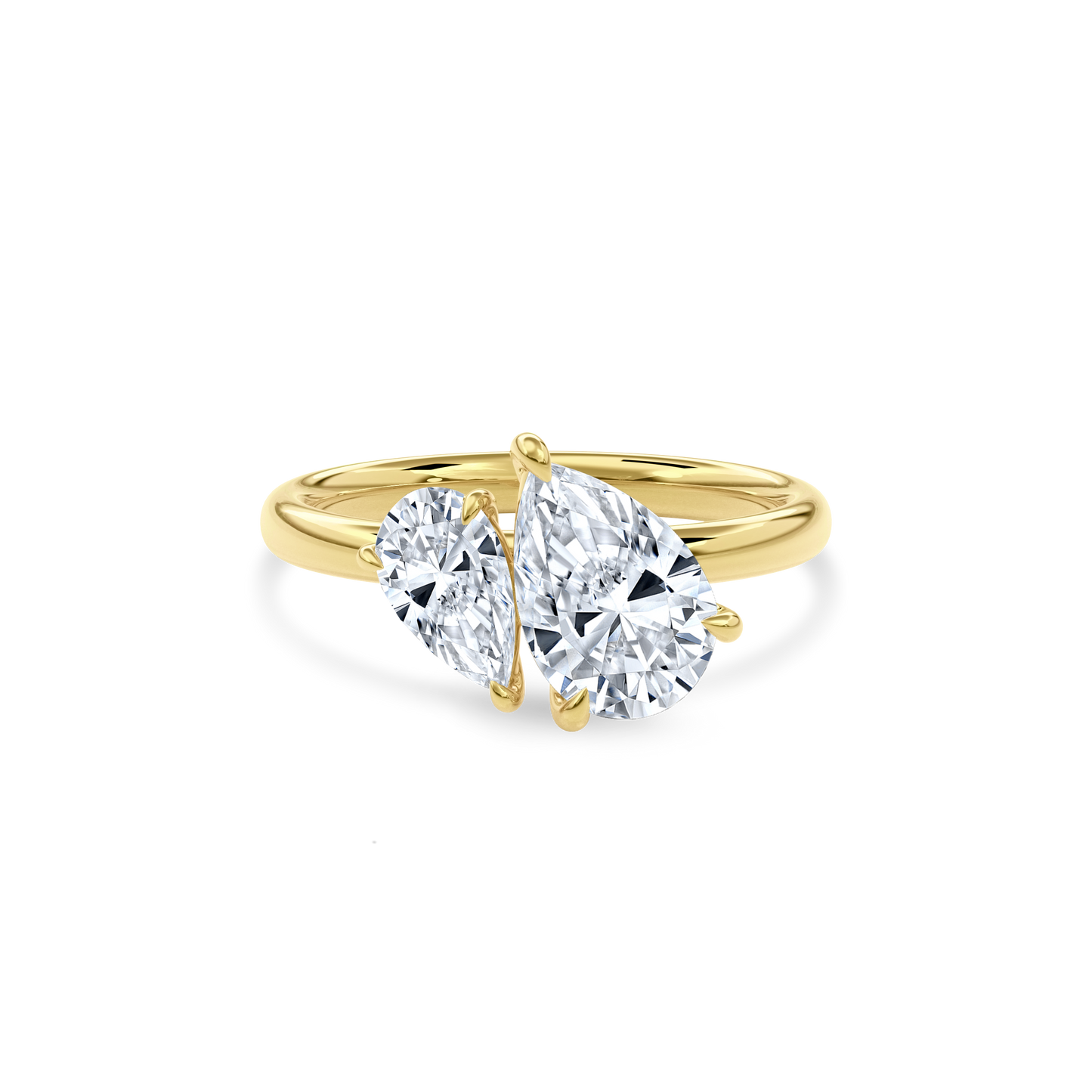 Callisto Two Stones Engagement Ring Pear•Yellow Gold