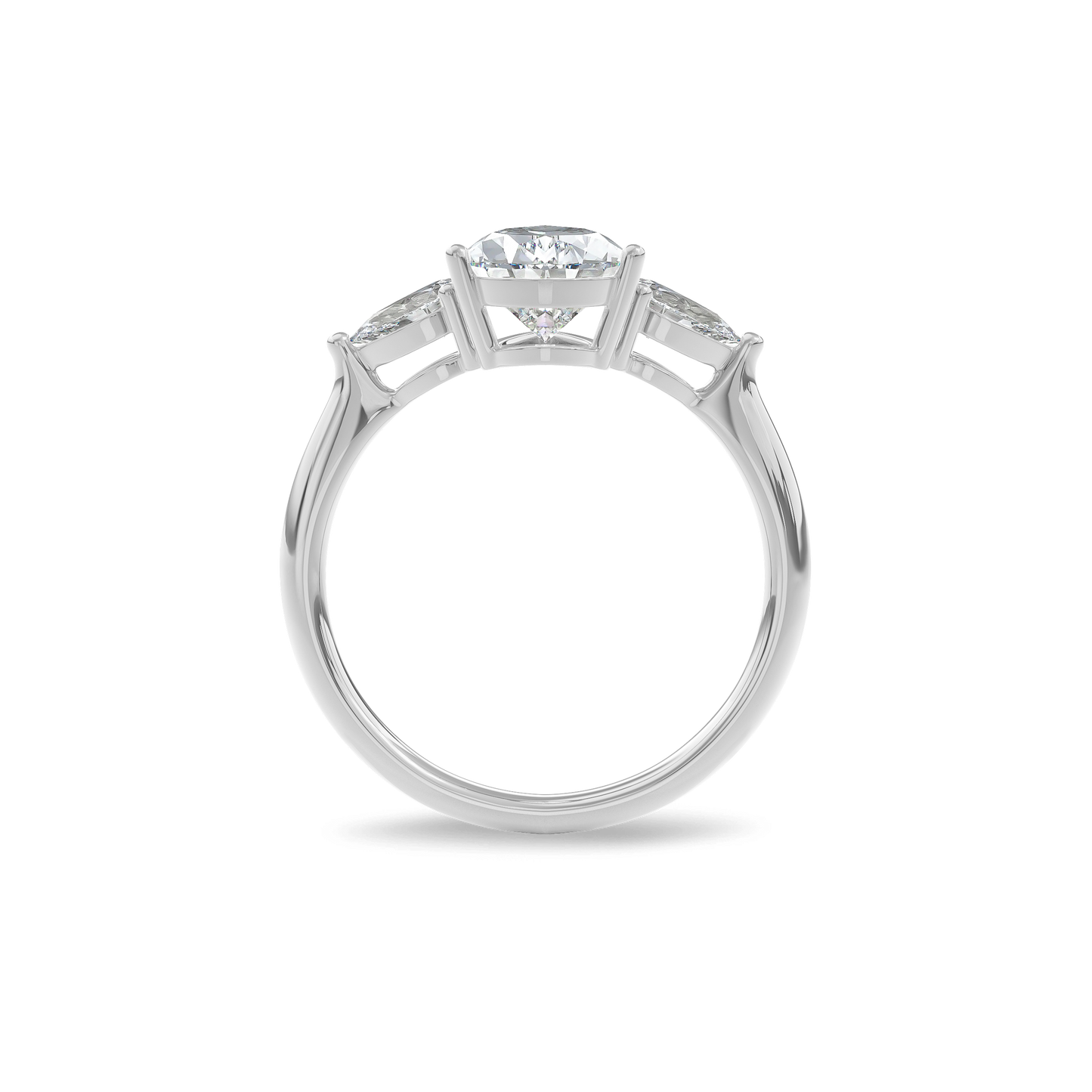 Daphnis Three Stones Engagement Ring Pear•White Gold