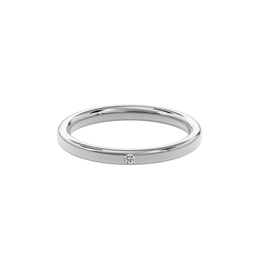 2.2mm Diamond Accent Wedding Band in White Gold