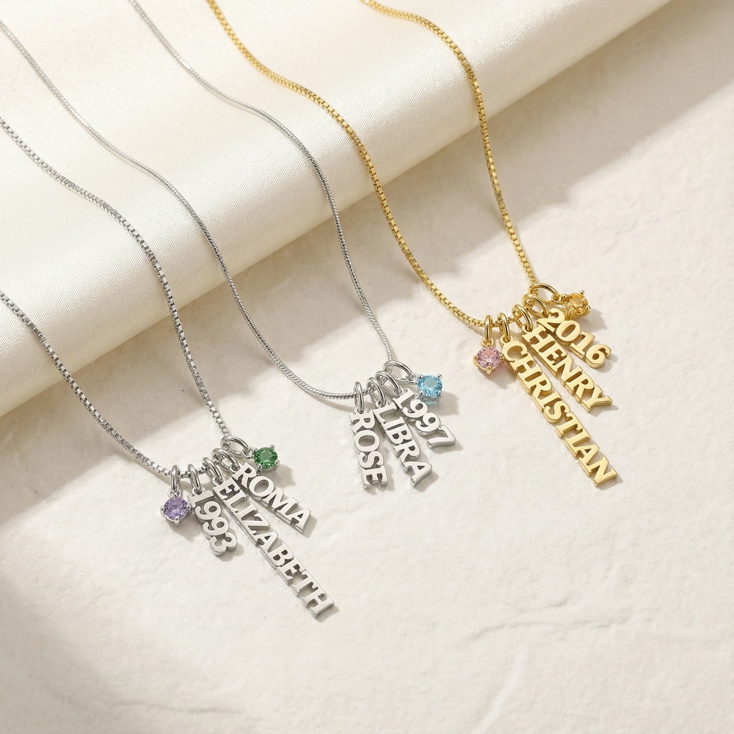 CharmStack Birthstone Name Necklace SN023R