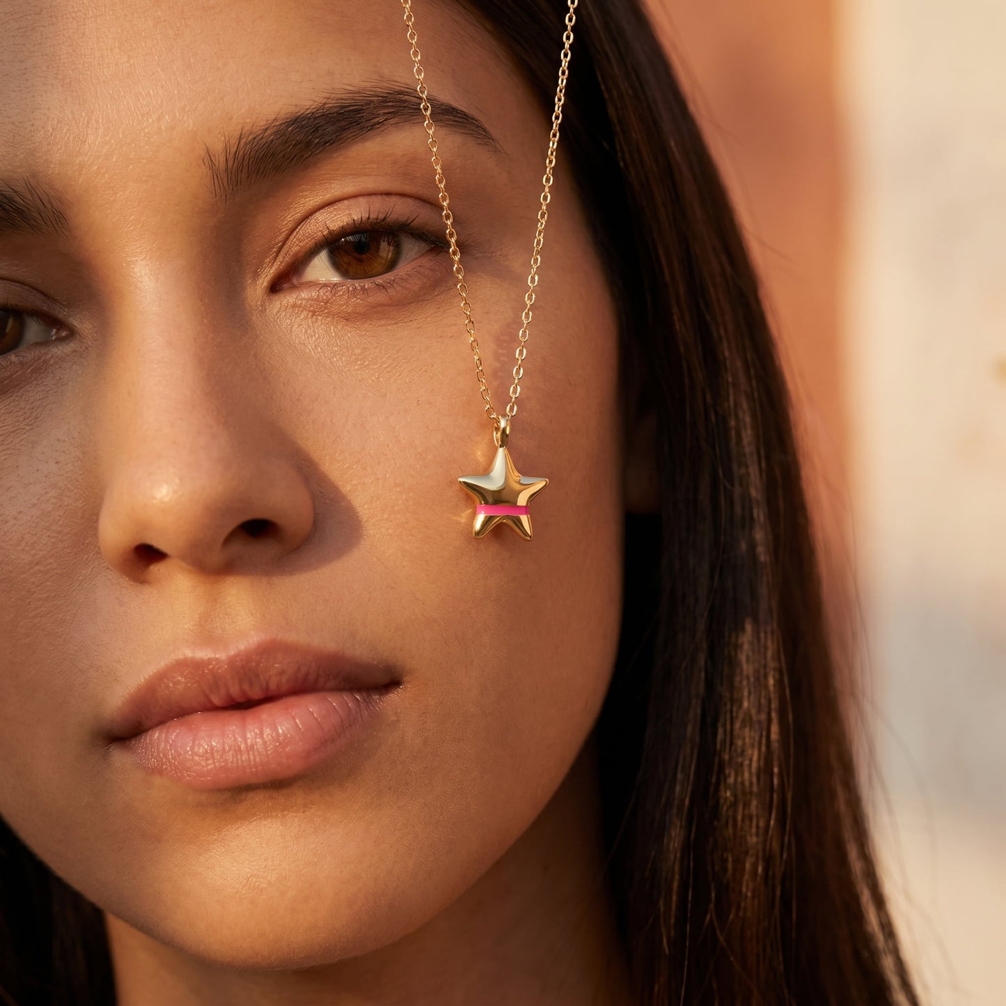 Gold Plated Star SoulPrint Enamel Necklace SN044