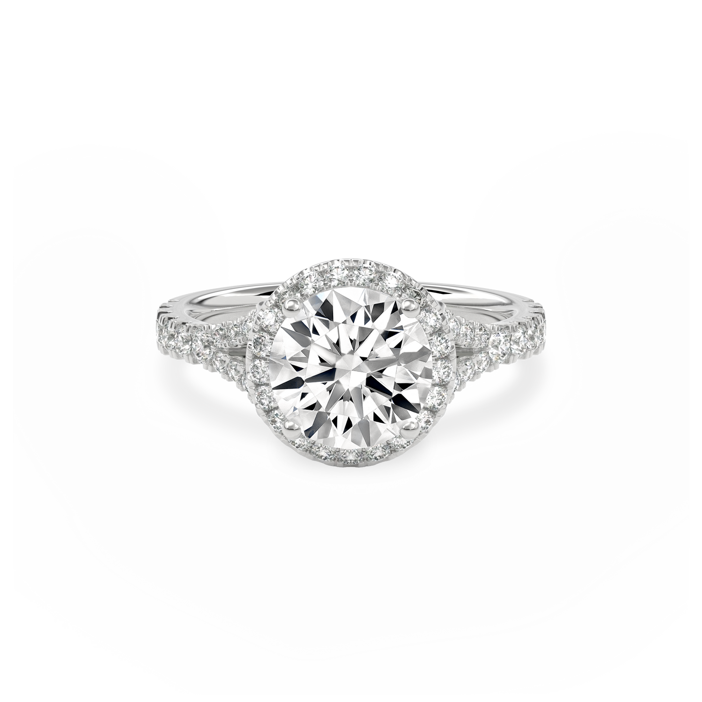 Elara Vintage Inspired Engagement Ring Round•White Gold
