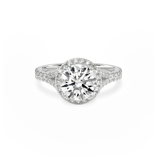 Elara Vintage Inspired Engagement Ring Round•White Gold