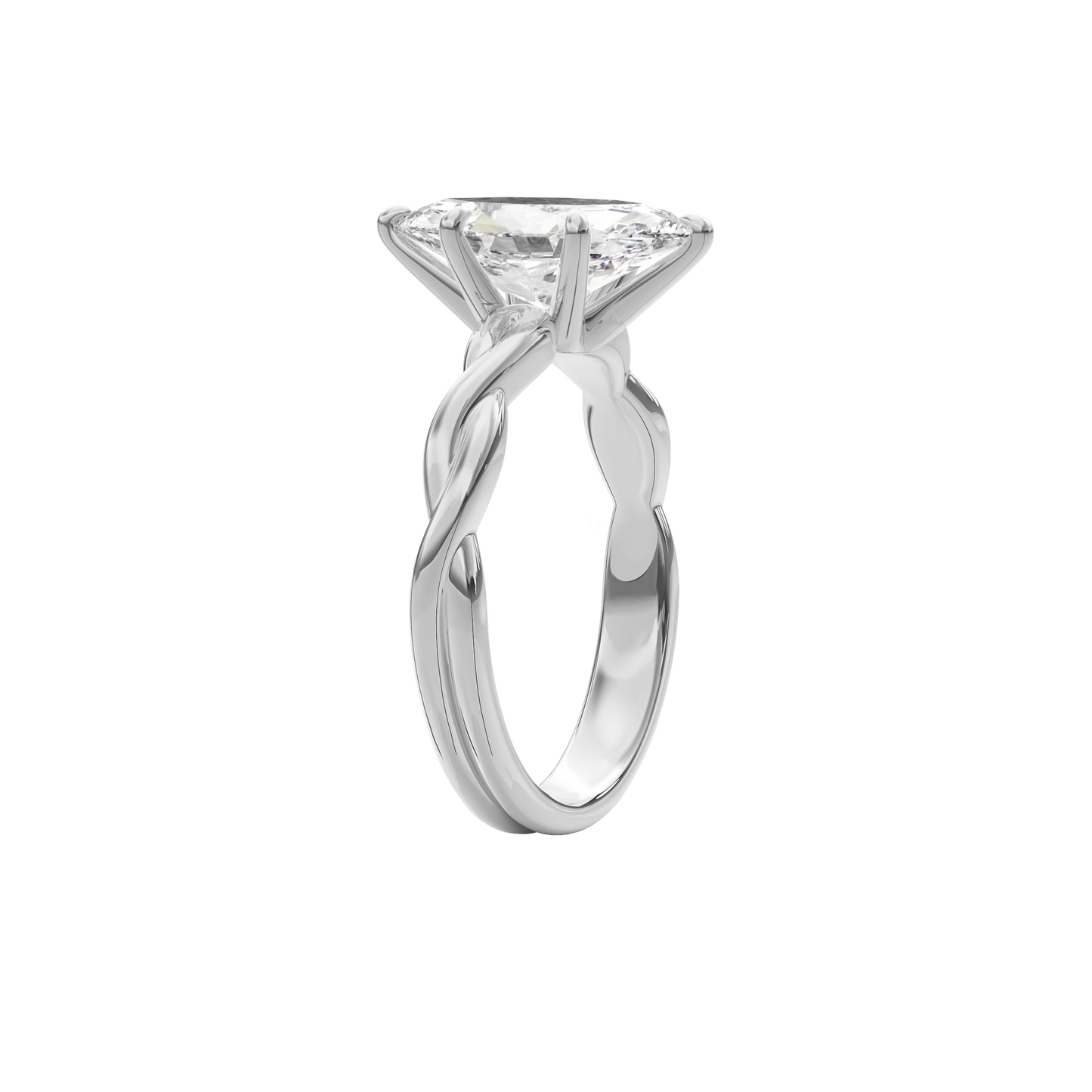 Rhea Twisted Engagement Ring Marquise•White Gold