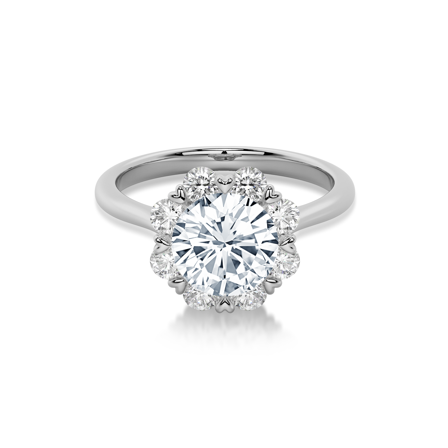 Bouquet Ring Round White Gold