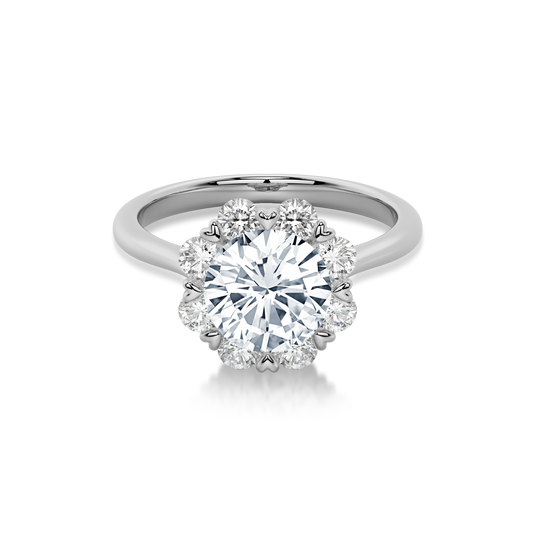 Bouquet Ring Round White Gold