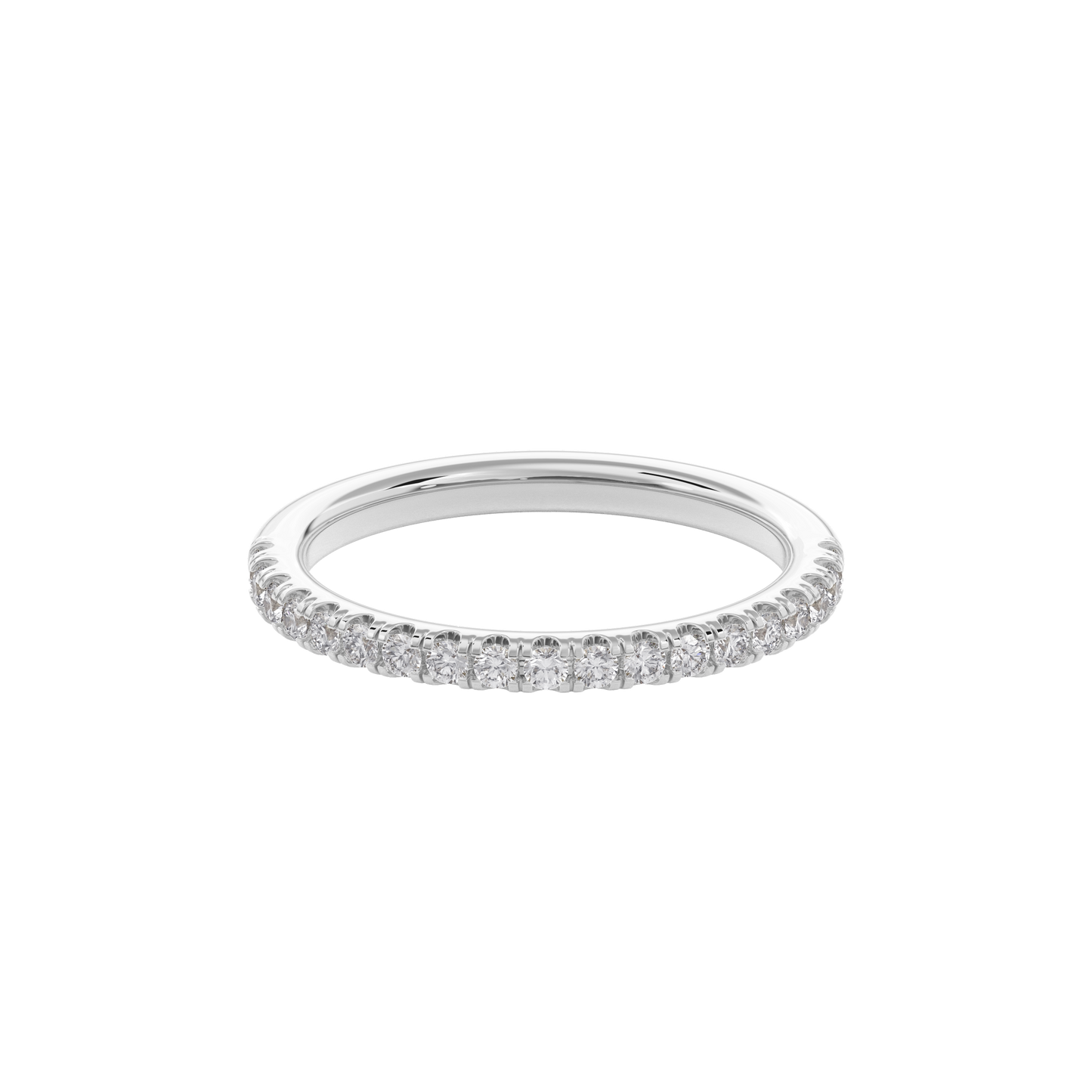 Wedding Bands Half Pave Band 1.8mm•White Gold