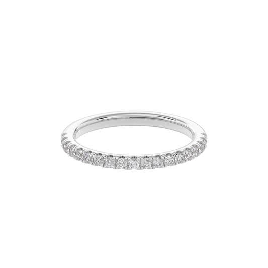 Wedding Bands Half Pave Band 1.8mm•White Gold
