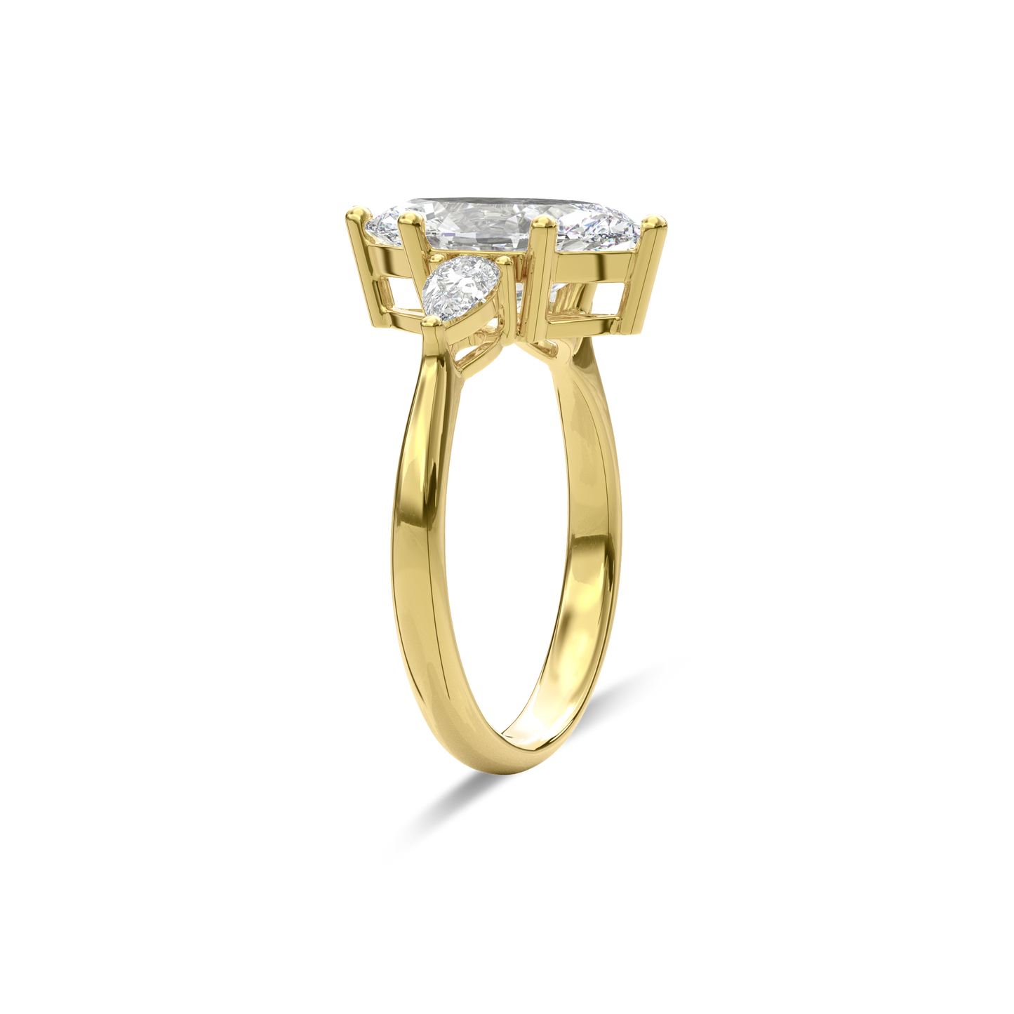 Daphnis Three Stones Engagement Ring Marquise•Yellow Gold