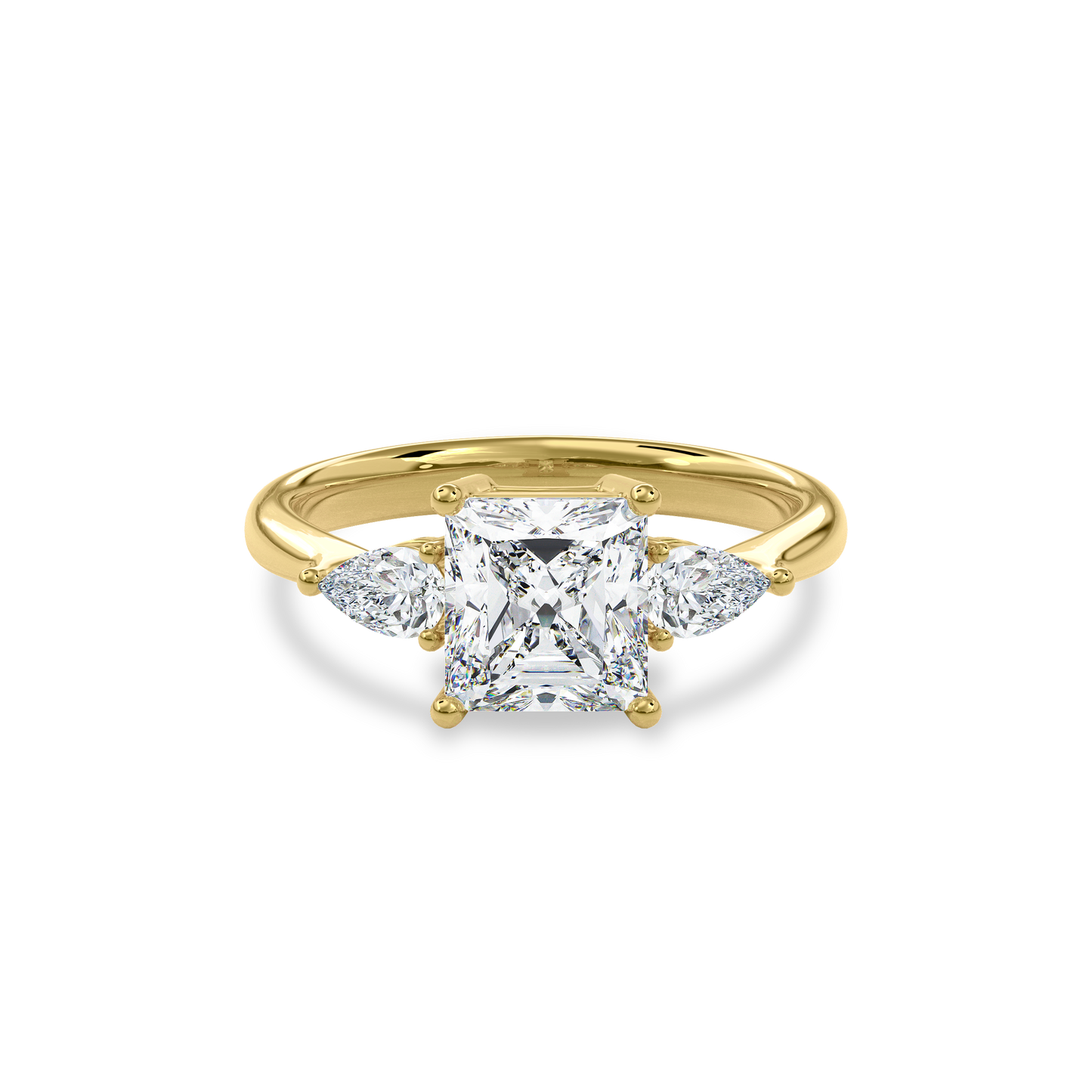 Daphnis Three Stones Engagement Ring Radiant•Yellow Gold