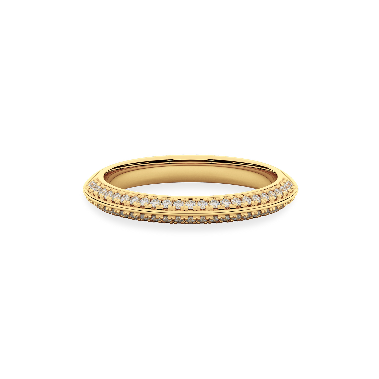 14K Gold Classic Stone-set  Wedding Band