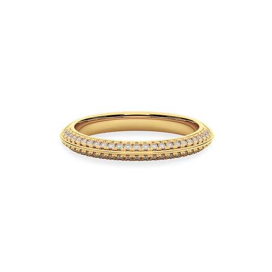 14K Gold Classic Stone-set  Wedding Band