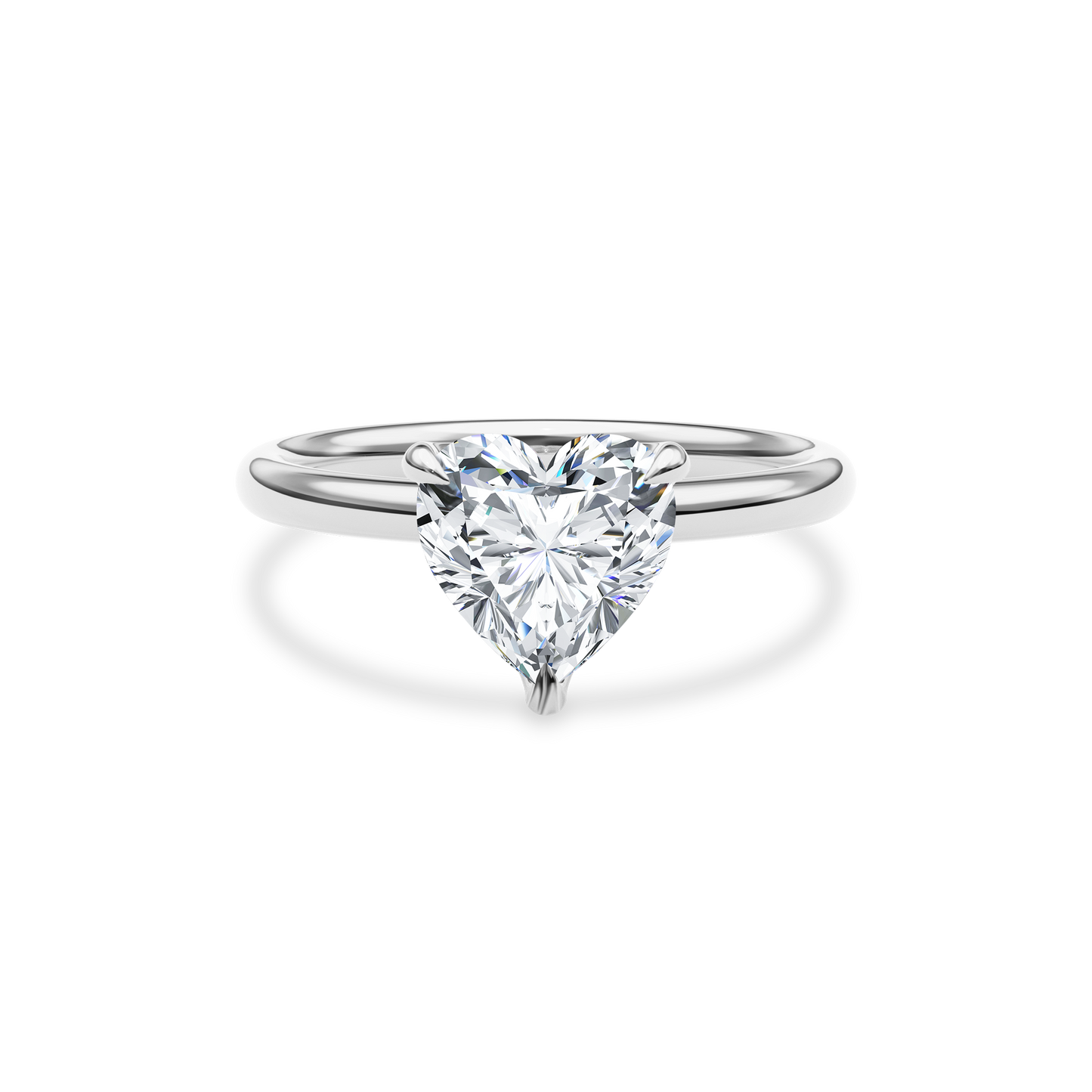 Dia Solitaire Engagement Ring Heart•White Gold