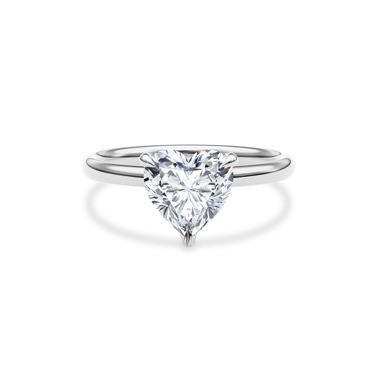 Dia Solitaire Engagement Ring Heart•White Gold