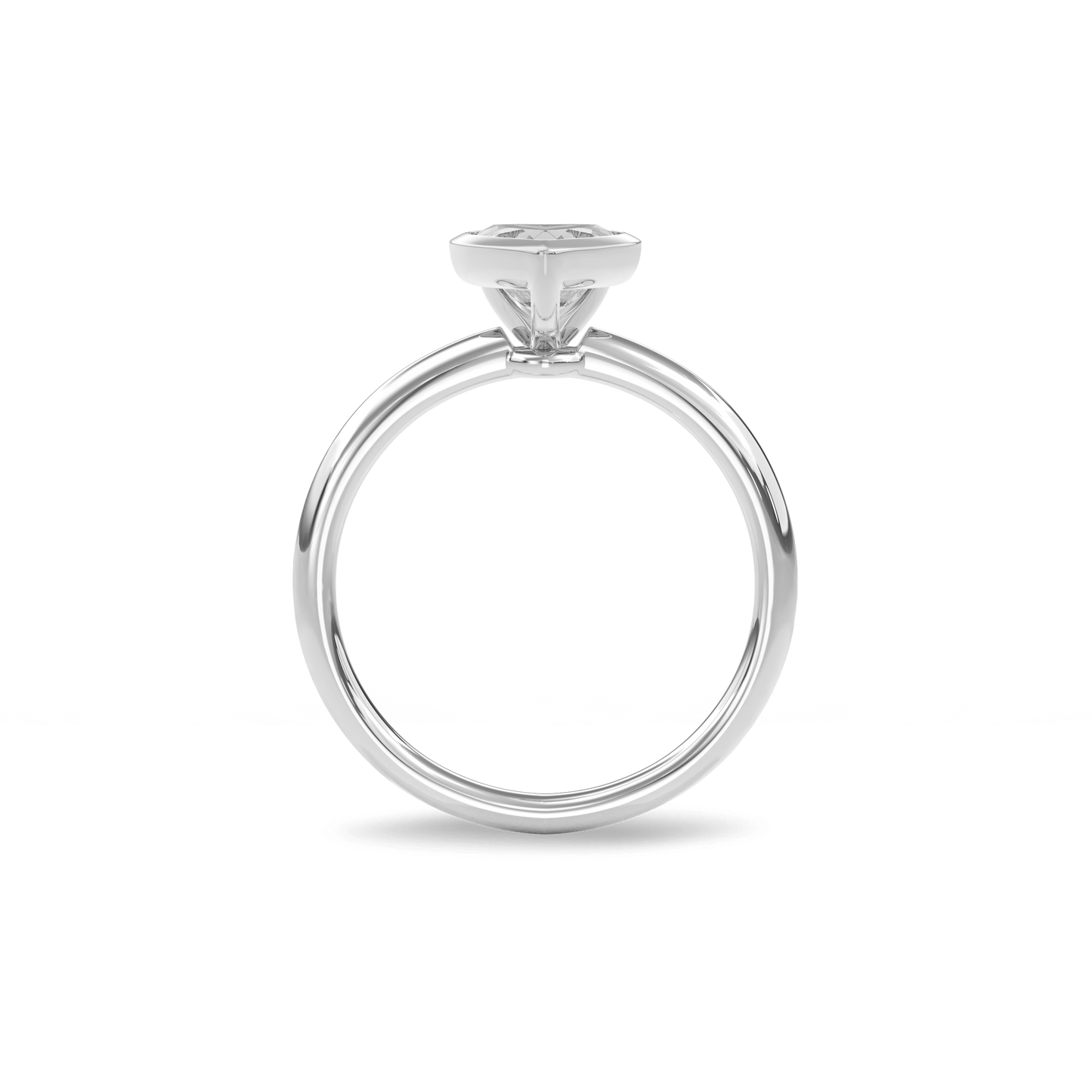 Bezel Ring Heart•White Gold