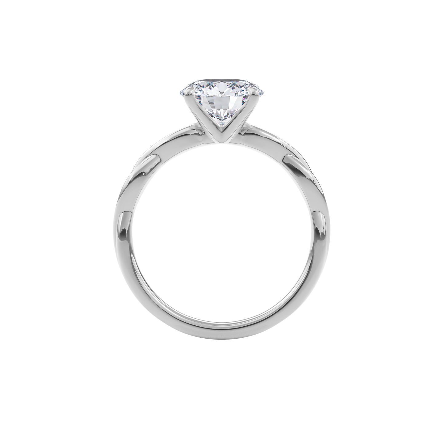 Rhea Twisted Engagement Ring Round•White Gold