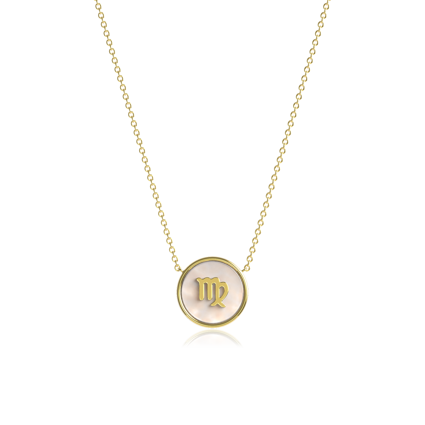 18k Gold Plated Silver Pearl Zodiac Necklace SS25N002G