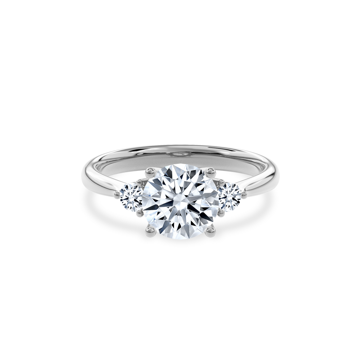 Daphnis Three Stones Engagement Ring Round•White Gold