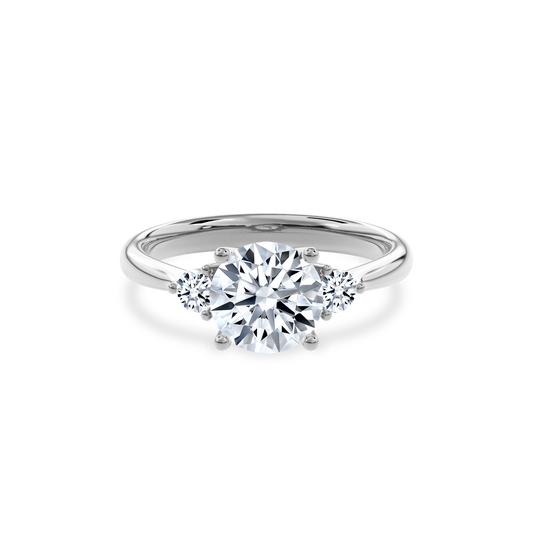 Daphnis Three Stones Engagement Ring Round•White Gold