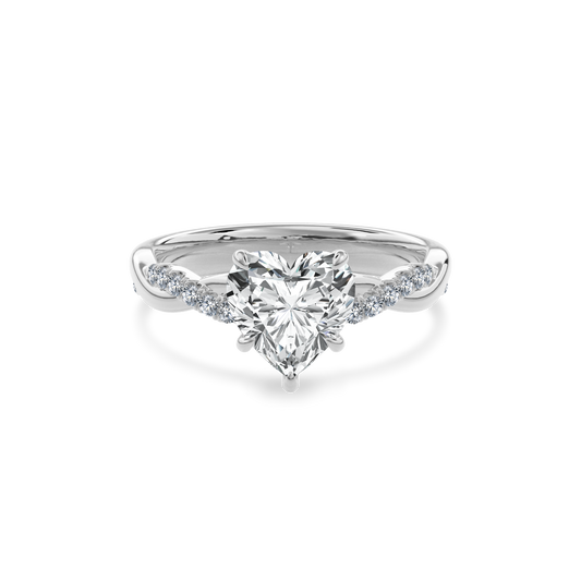 Rhea Twisted Pave Engagement Ring Heart•White Gold