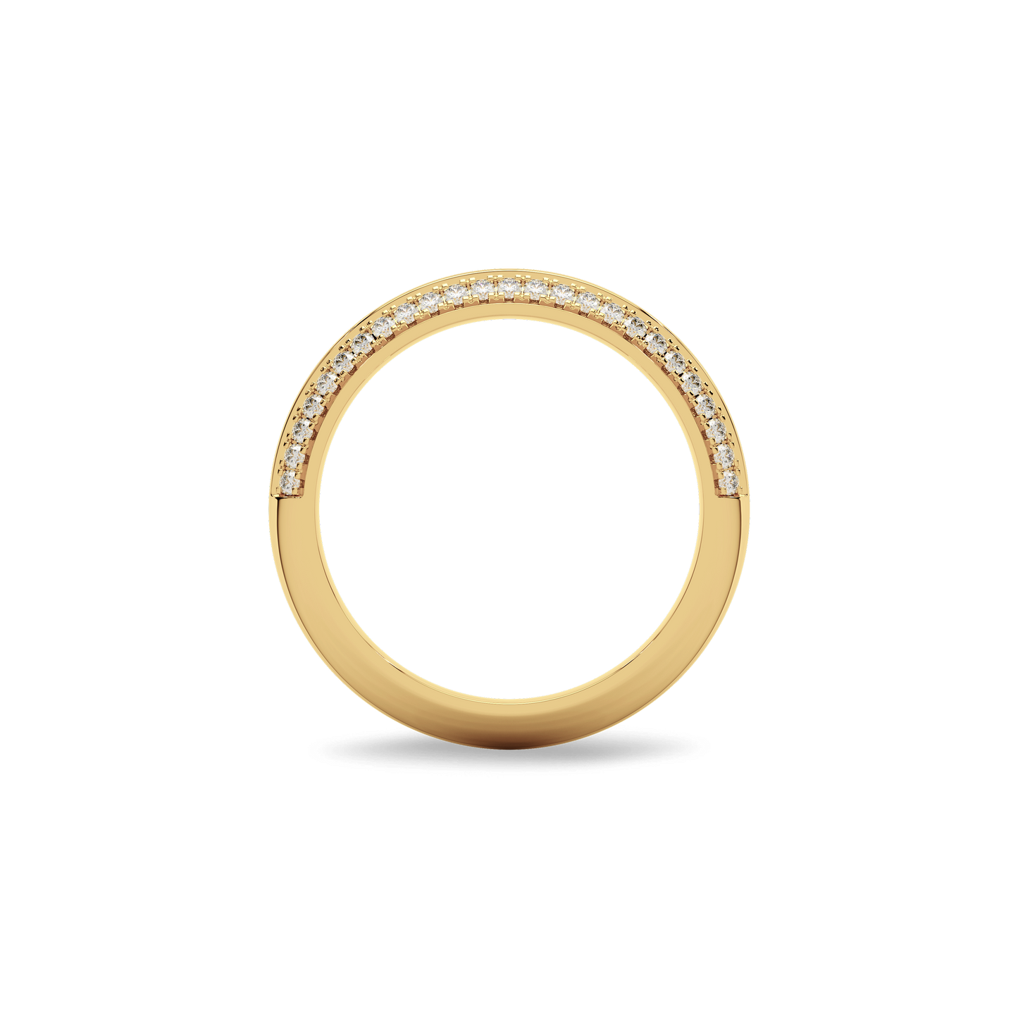 14K Gold Classic Stone-set  Wedding Band