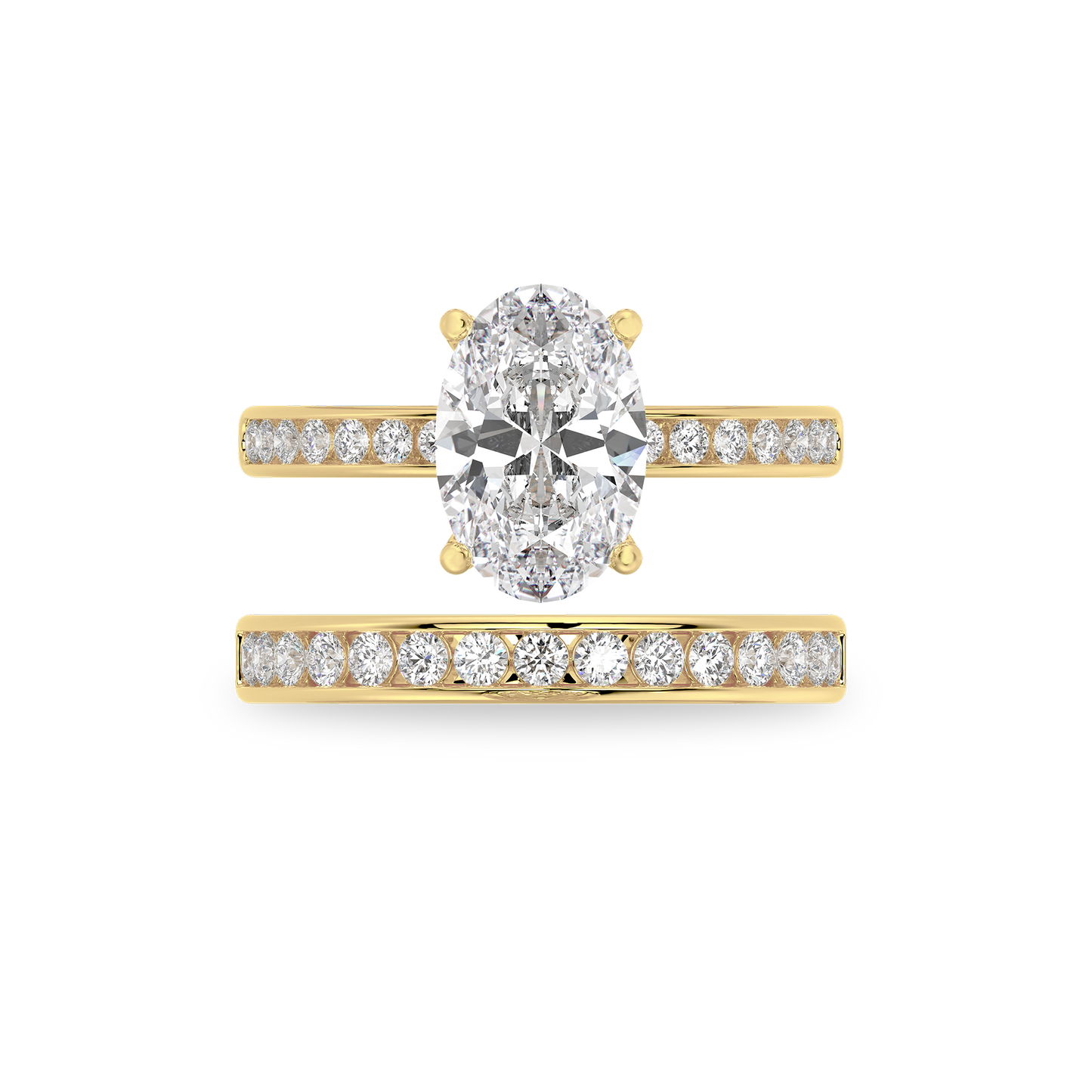 Channel Set Round Diamond Engagement Ring in 14k Yellow Gold