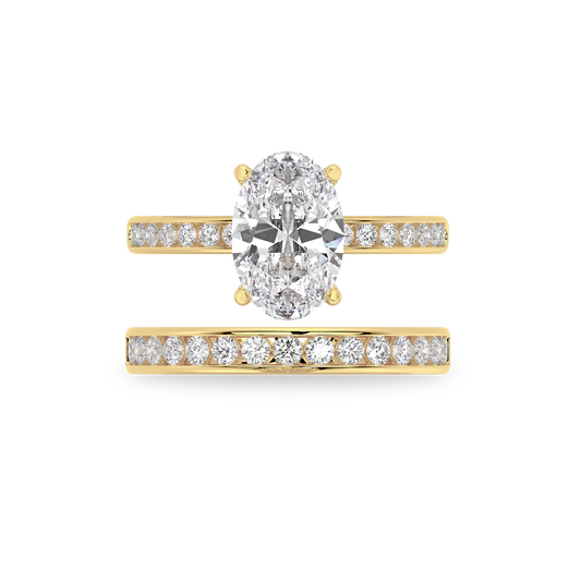Channel Set Round Diamond Engagement Ring in 14k Yellow Gold