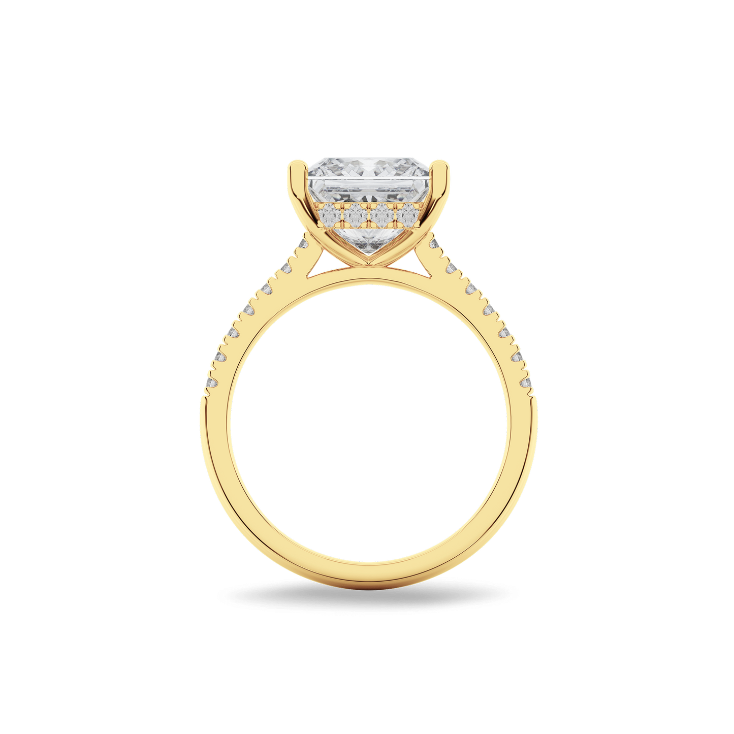 Hidden Halo II Princess Lab Grown Diamond Ring in 14K Gold
