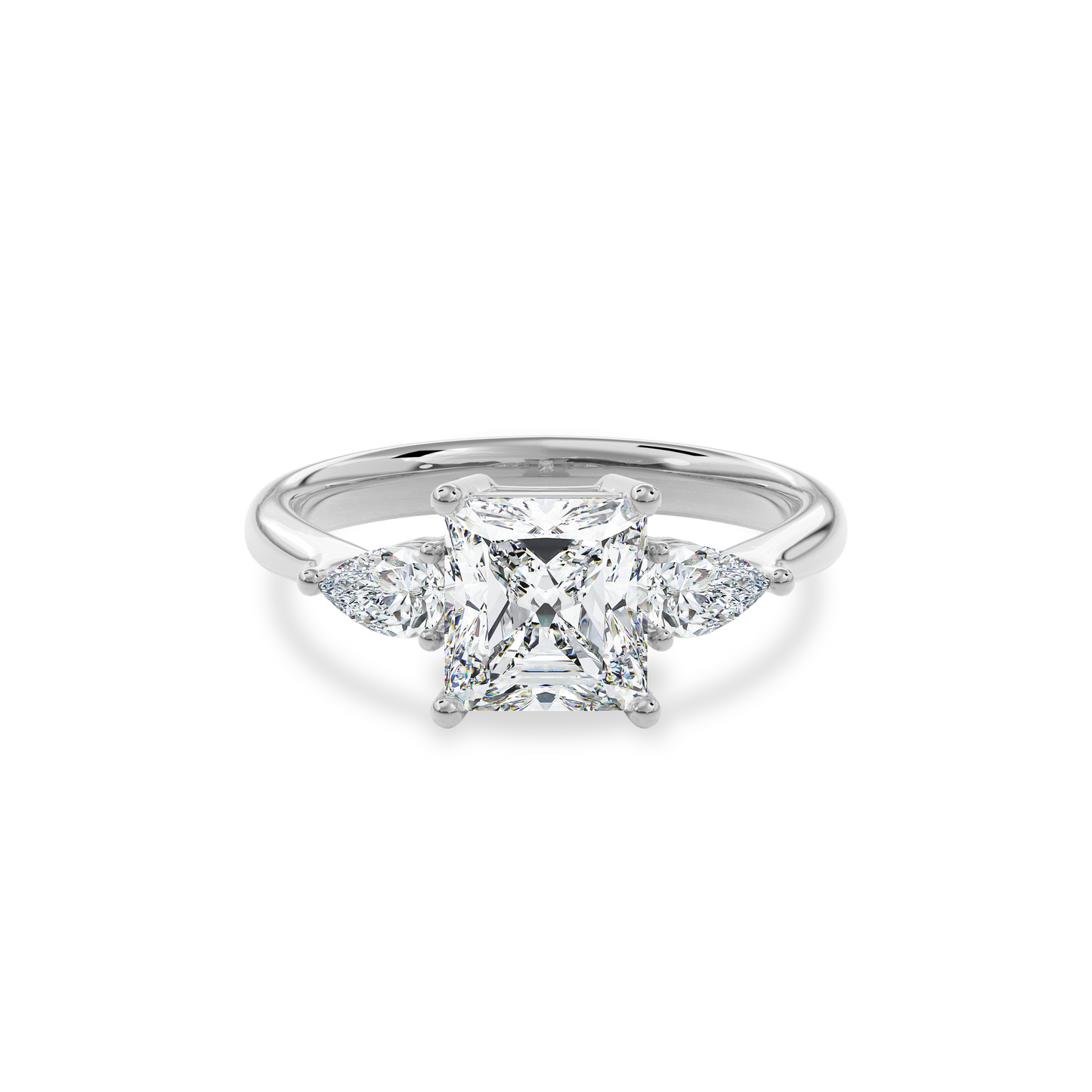 Daphnis Three Stones Engagement Ring Radiant•White Gold