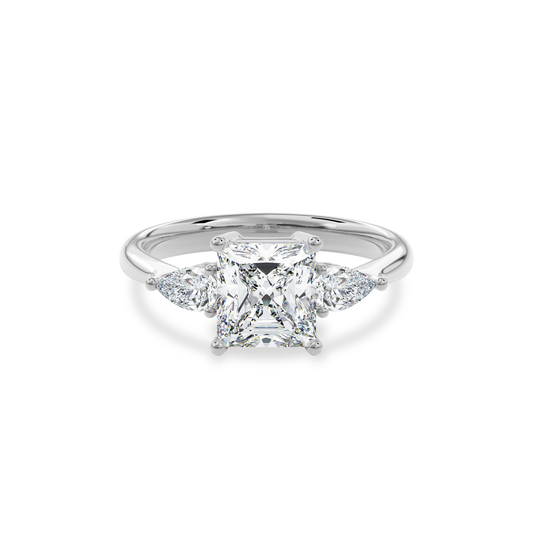Daphnis Three Stones Engagement Ring Radiant•White Gold