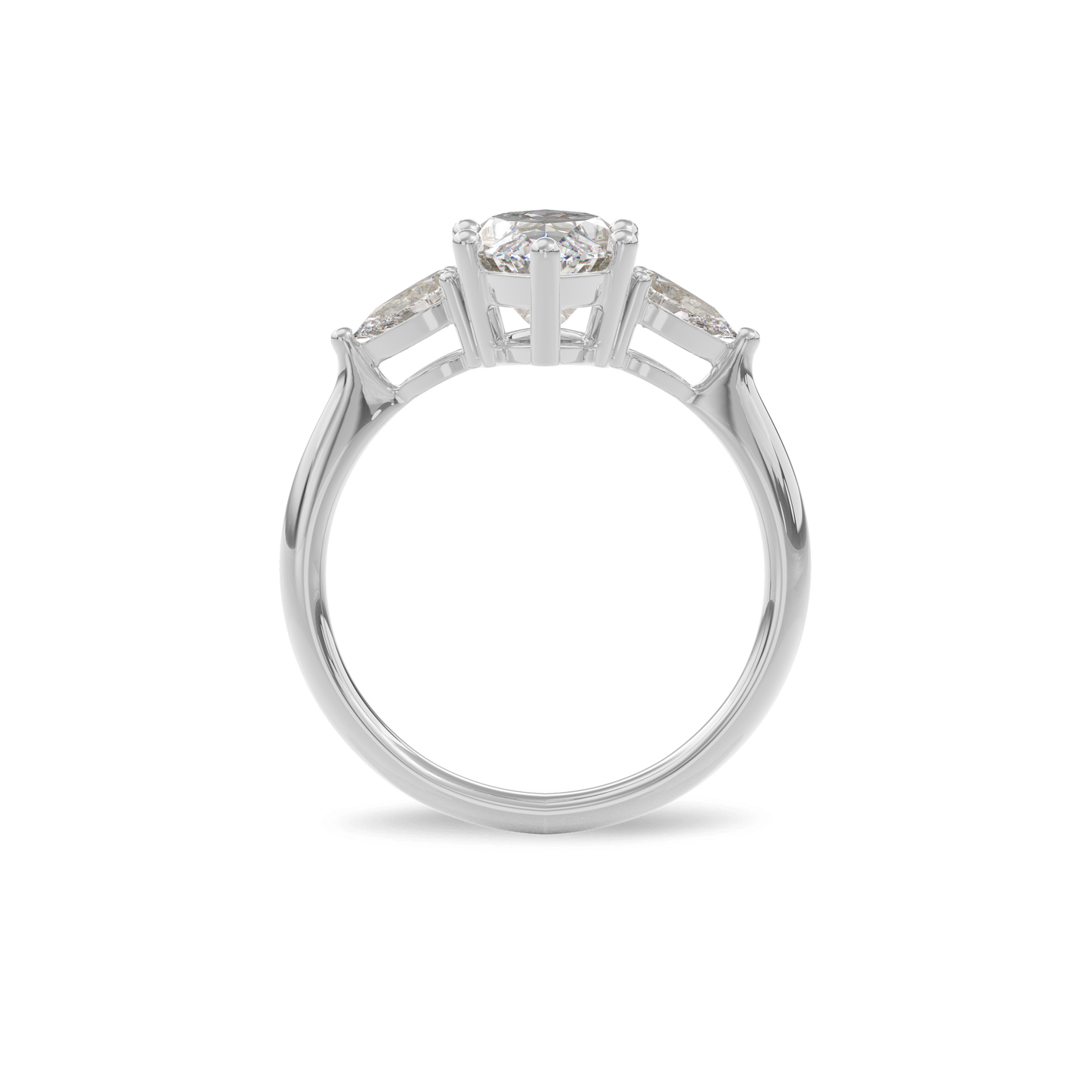 Daphnis Three Stones Engagement Ring Marquise•White Gold