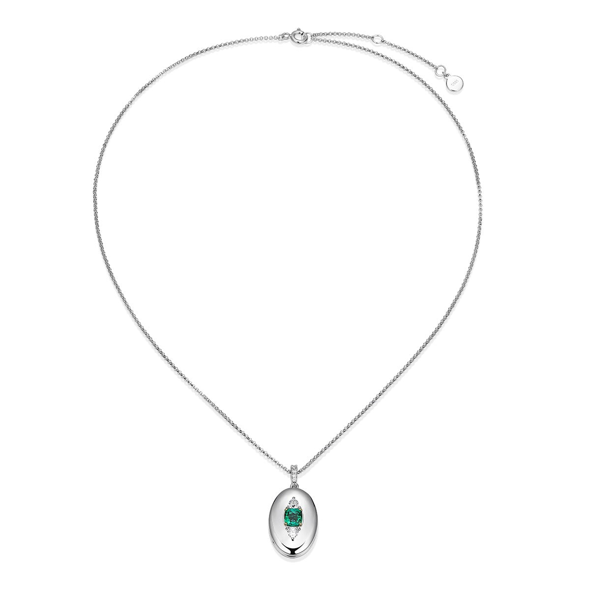 Rhodium Plated Guardian Eye Birthstone Locket SN005BR
