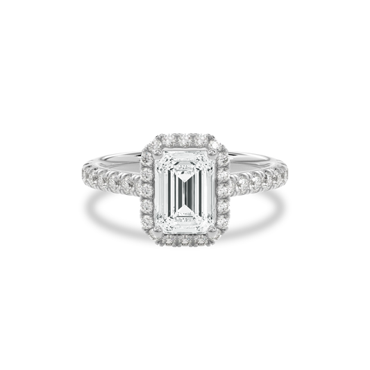 Elara Infinity Engagement Ring Emerald•White Gold