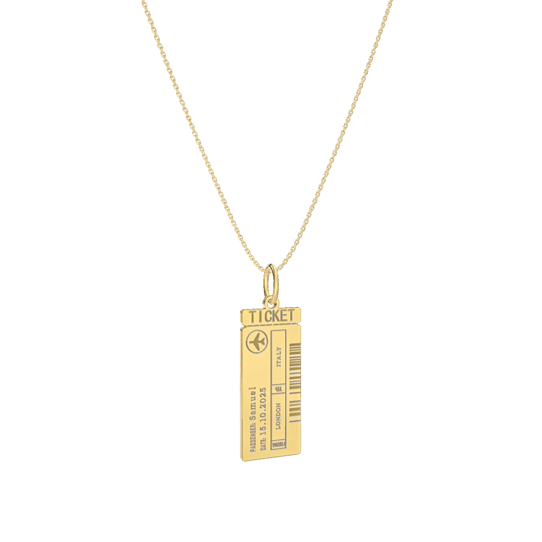 Classic Man Boarding Ticket Necklace SN003M