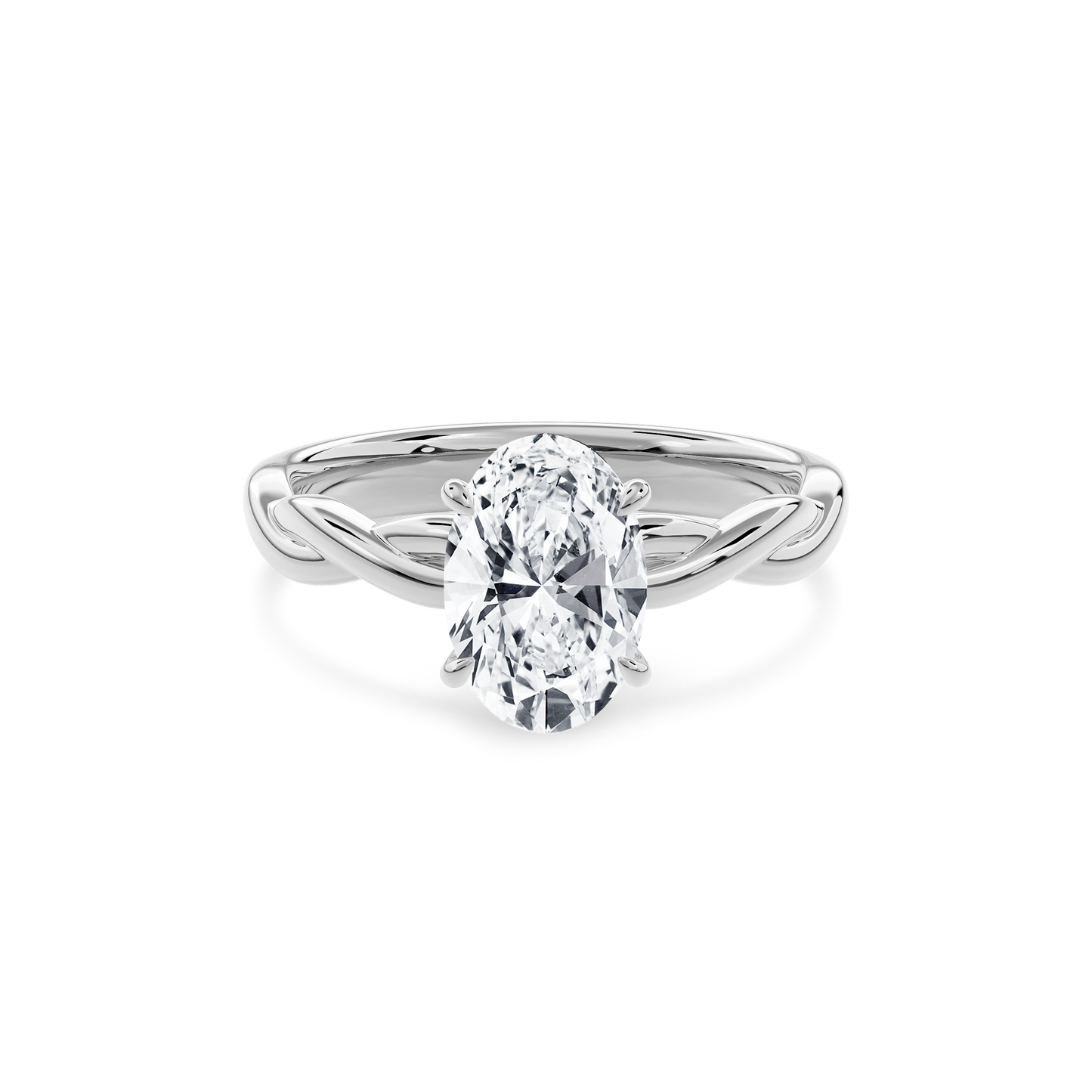 Rhea Twisted Engagement Ring Oval•White Gold