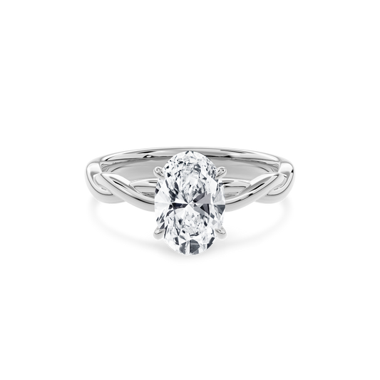 Rhea Twisted Engagement Ring Oval•White Gold