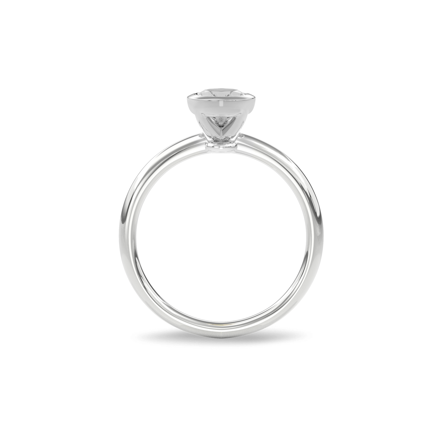 Bezel Ring Oval•White Gold