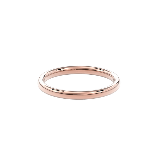 2mm Classic Round Wedding Band in Rose Gold
