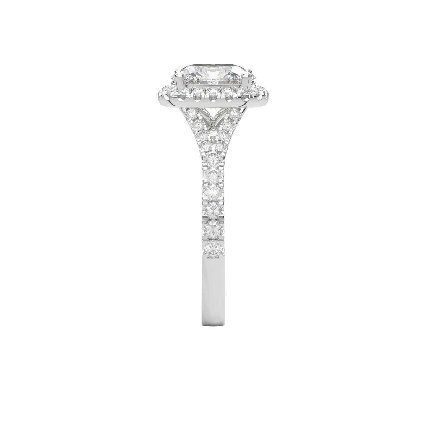 Elara Vintage Inspired Engagement Ring Cushion•White Gold