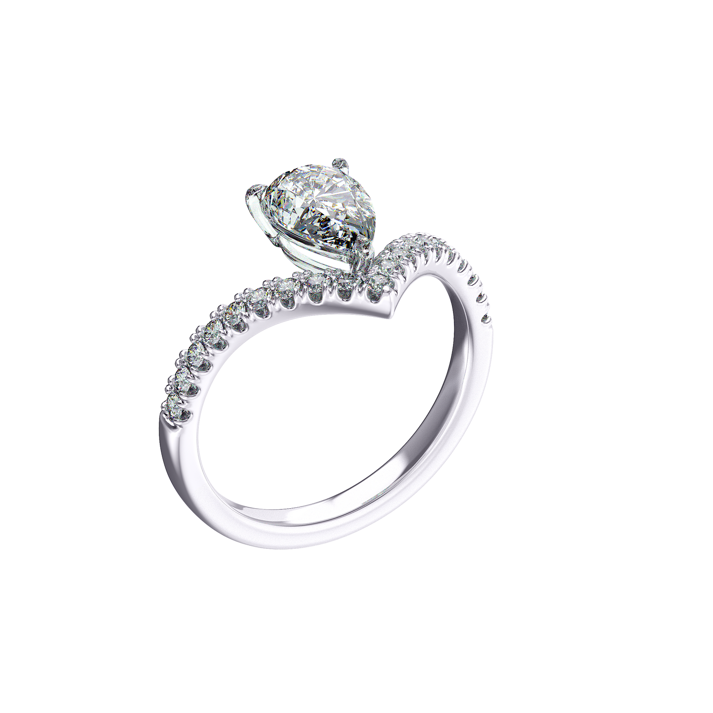 Luxe Tiara Ring in 14k White  Gold